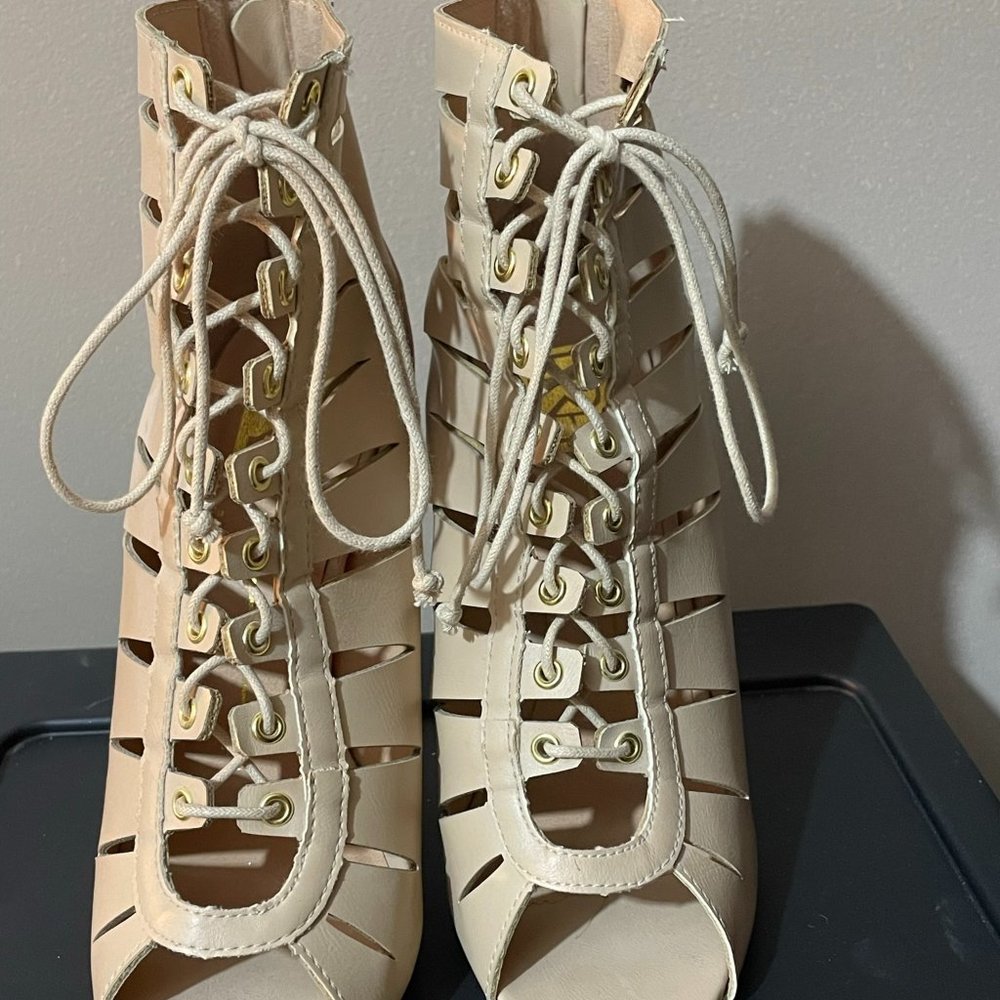 Women's Lace Up Open toe Booties